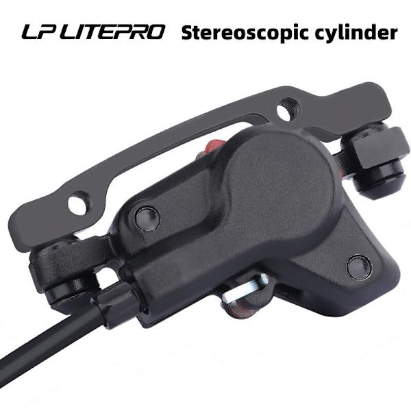 Litepro Cykelbromsar Set BMX Hydrauliska bromsar Skivbromsar för hopfällbara cykeltryck Bromsok Kolv 800MM/1600MM Med Rotor 160MM LP R-Front Gold
