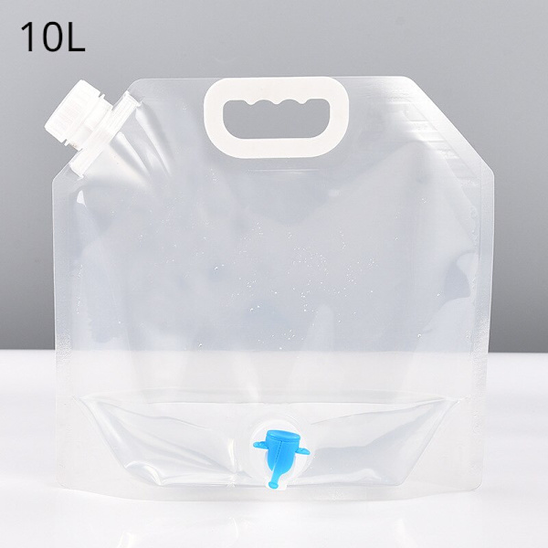 5/10L Bärbar Camping Vattenpåse Vikbar Stor vattenbehållare Utomhus 10 liters vattenpåsar Hopfällbar vattenförvaringshink 10L Transparent