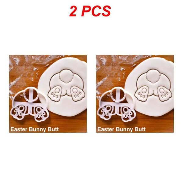 1~5 STK 1-påsk Cookie Cutter Bakverk Påskhare Kanin Molds Kökstillbehör Bakverktyg Barnpresent påsk Style C 2pcs
