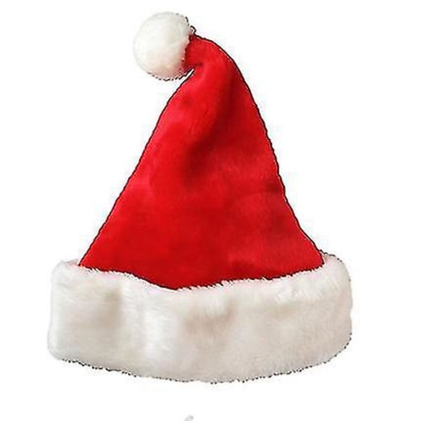 Juldekoration Kort plysch tomtehatt för vuxna