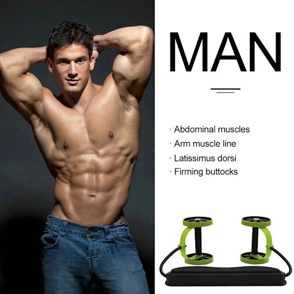 Inomhusmuskelträningsutrustning Power Roll Abdomi Green