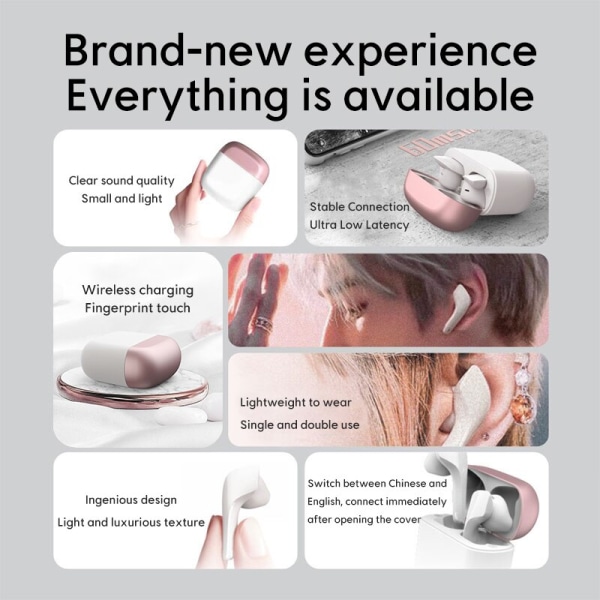 2023 Original Bluetooth 5.2 hörlurar True Wireles Red