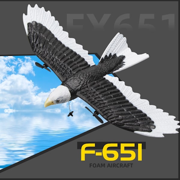 RC Foam Plane 405mm Simulering Wingspan Eagle Aircraft 2.4G Radiokontroll Fjärrkontroll Glider Flygplan Leksaker för barn Pojkar FX651-1B