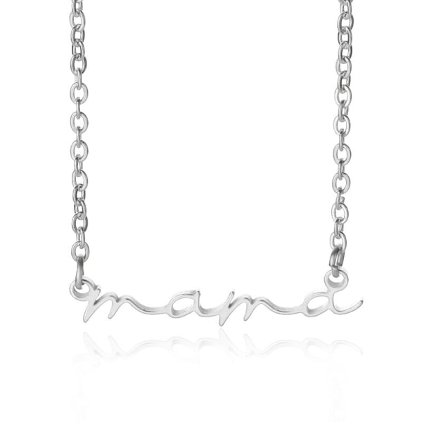 Mors dag liten bokstav mama hänge halsband Fo Silver N02697