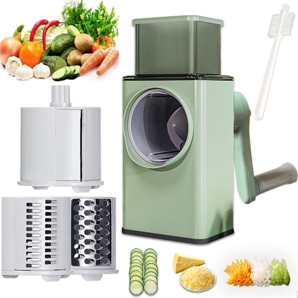Multifunktion grönsaksskärare Kökstillbehör Roterande ostriv för grönsaksskärare 3 i 1 rund hackare potatisskärare 3 in 1  Slicer
