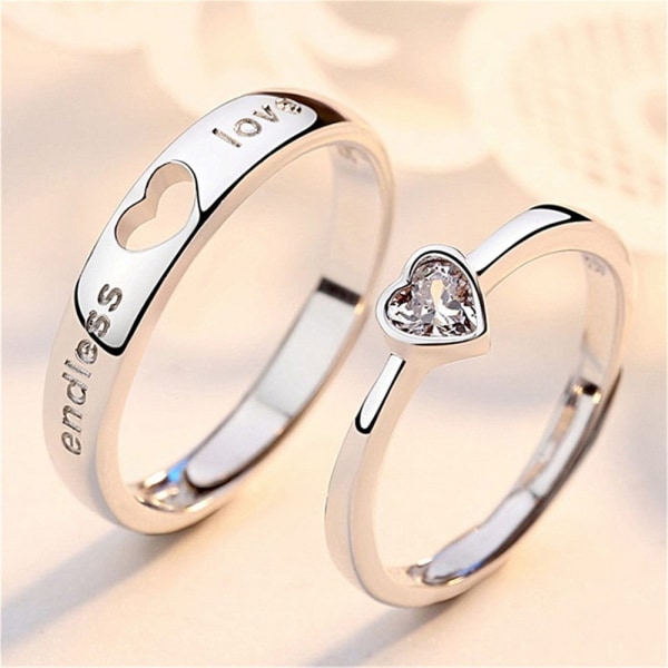 2st lyxig zirkonhjärta parringar för kvinnor män för evigt oändlig kärlek förlovningsring Charm alla hjärtans dag smycken style 1