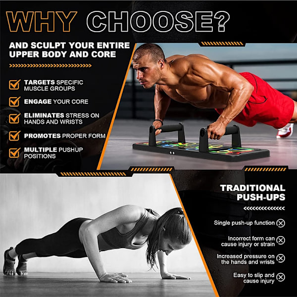 Push-up-bräda-fäste Justerbar hopfällbar halkfri Fitness Magtränare Magmuskelstödbräda inomhus Push-up board