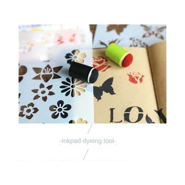 Paket med Finger Sponge Daubers med case för målning Art Ink Crafts N03 20 Dropshipping Style C