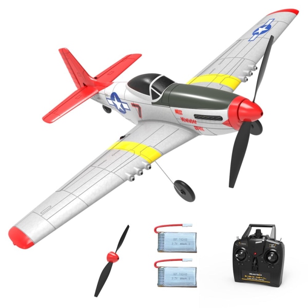 VOLANTEXRC 4CH RC Trainer Flygplan Mustang P51 RTF med Xpilot stabiliseringssystem Fjärrkontroll Planleksaker för pojkar Nybörjare 761-5 P51D 1B