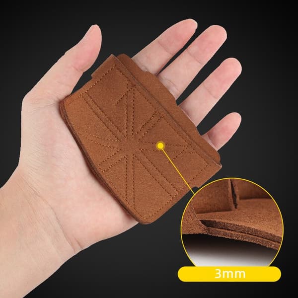 Läder Palm Protector Hantel Tyngdlyftning Tra Grey