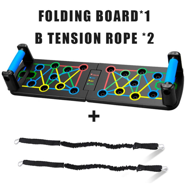 Fällbar Push-up Board Support Muskelträning Multifunktionellt bord Bärbar fitness Magförstärkningsstöd Blue