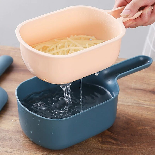 Multifunctionele Aardappel Komkommer Wortel Slicer Cutter Rasp Shredders Met Zeef Keuken Groenten En Fruit Gereedschap BLUE