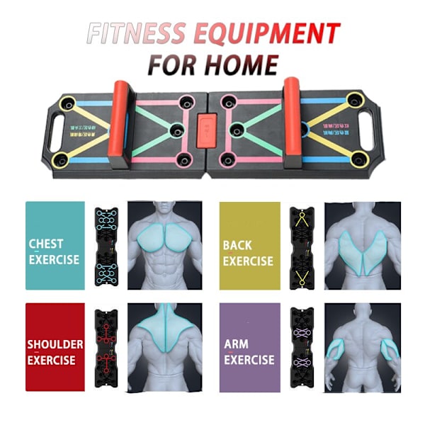 Multifunktions Push Up Board Vikbar 9 In 1 Push Up Stand Träningsbräda Push Up Rack Fitness för hemmagym Gray