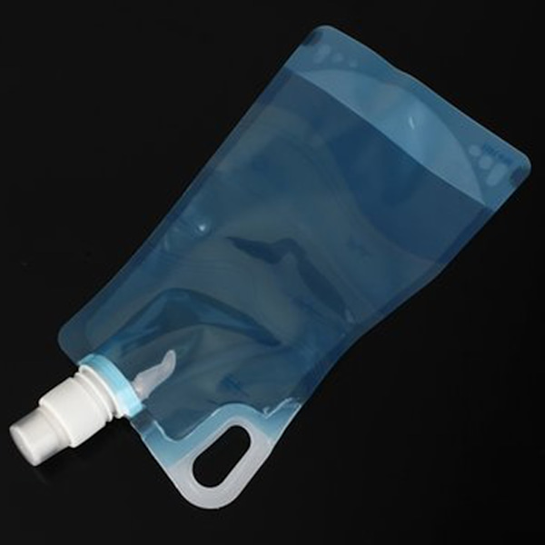 1L Miljövänlig hopfällbar dricksvattenflaskapåse Fodral Utomhusvandring Camping Vattenpåse Plastpåse Blåsa Sportväskor # 1pc Blue
