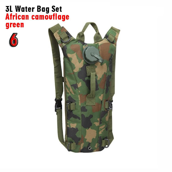 Cykling Hydration Ryggsäck Bärbar hopfällbar vattenflaska Tre liters campingtillbehör Natur Vandring Vattenpåse Dricksvattenpaket 3L-African C green6