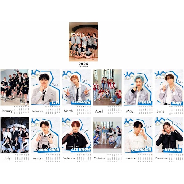 Stray Kids Desktop Calendar Kpop Stray Kids 2024 Desktop Calendar Present för fans