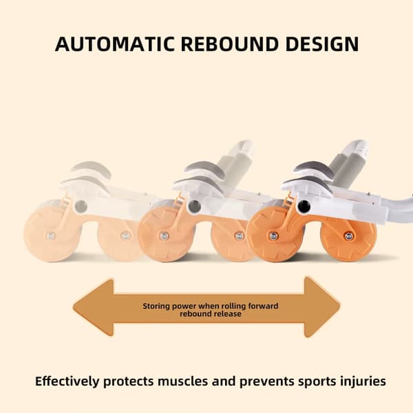 Automatic Rebound plank abdominal roller wheel för core trainer med armbågsstöd