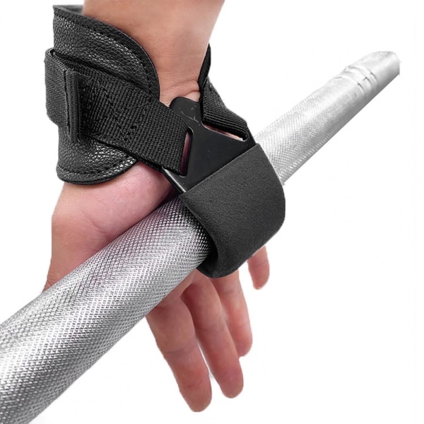 Viktlyftskrok Solid viktlyftande greppkrok Bärbar Långvarig Praktiskt stark lastkapacitet Handledsremskrok Black