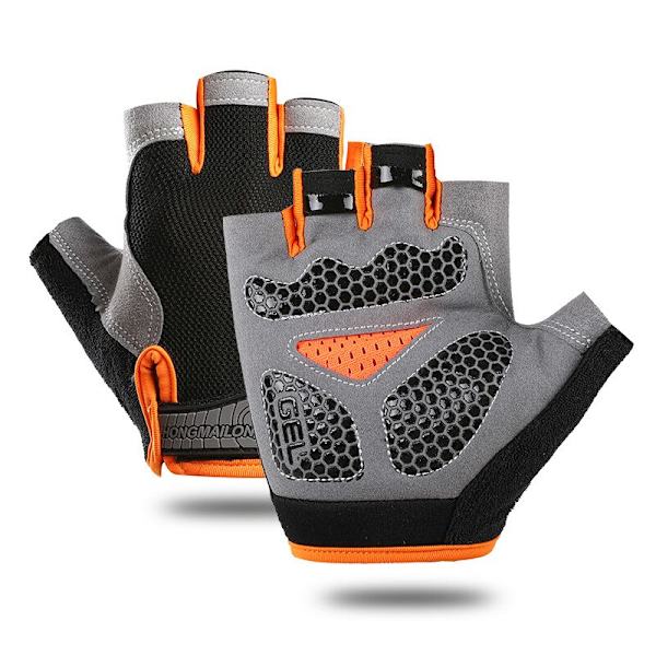 Gym Handskar Herr Half Finger Cykelhandskar Dam Mi Upgraded Orange S