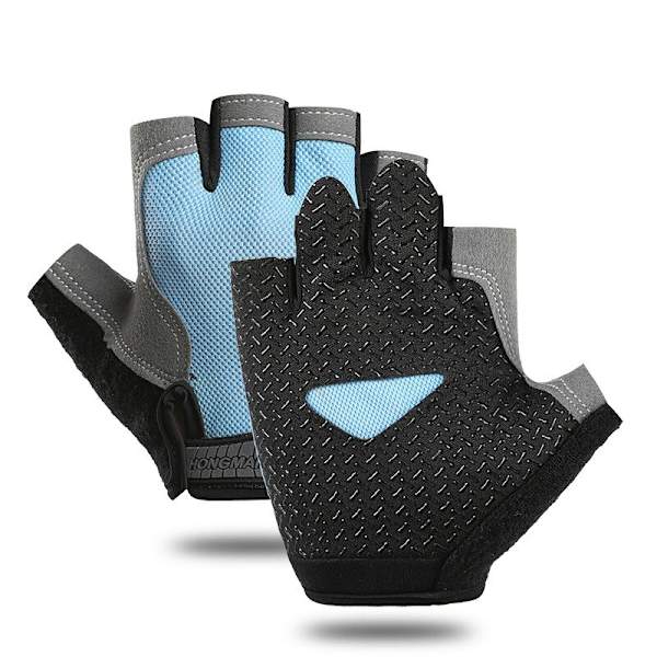 Gym Handskar Herr Half Finger Cykelhandskar Dam Mi Normal Sky Blue L