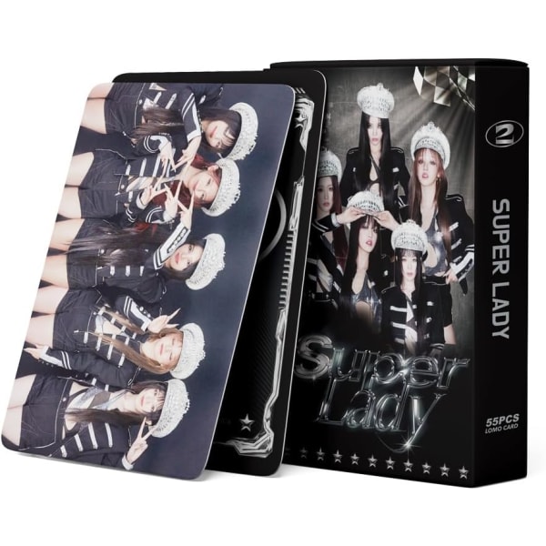 ELEFAD (G) I-DLE Lomo-kort 55 st (G) I-DLE 2:a hela albumet Super Lady Nya albumfotokort (G) I-DLE Mini Lomo-kort Present till fans (B) C