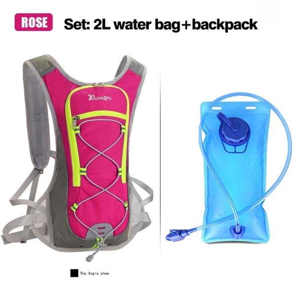 Cykelryggsäck Vattenväska 2L MTB Bike Hydration Ryggpackning Cykelridning Rugsäck Utomhussport Bergsbestigning Set Backpack set-Blue