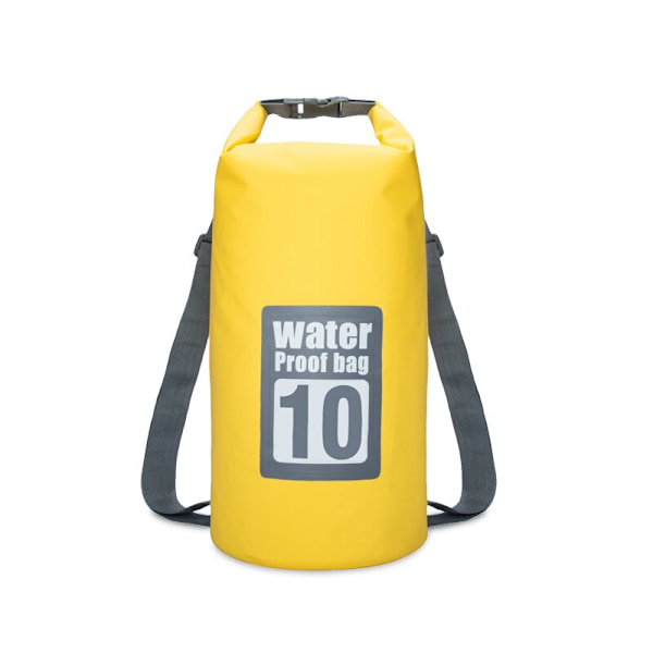 PVC Vattentät Torrväska 5L/10L/15L/20L/30L Utomhusdykning Vikbar förvaring Strandsimväska Rafting River Ocean Ryggsäck 10L Yellow