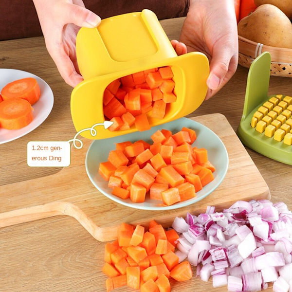 Multifunktionell Grönsakshackare Pommes Frites Skärare Hushållshand Tryck Lök Tärning Gurka Potatisskivare Köksredskap Yellow