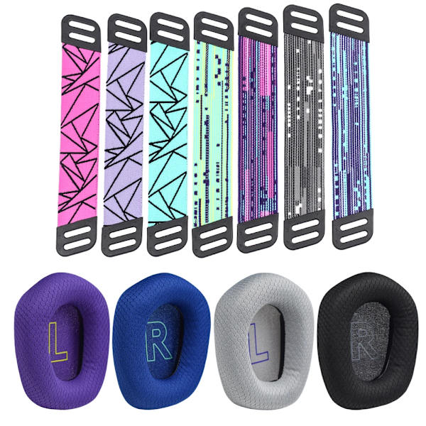 Ersättnings öronkuddar för Logitech G733 trådlösa hörlurar Gamer Sleeve Pannband Hörlurar Öronskydd Öronkuddar Cover Huvudbalk GRAY