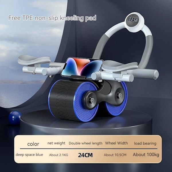Ab Roller Wheel Automatisk Rebound Med Counter Anti-slip Maghjul Push-up Roll Trainer Gym Hem träningsutrustning Gray