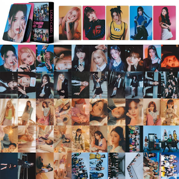 55st/ Set Kpop LE SSERAFIM fotokort Jimin ID Chaos lomo Kort Kep1er FELSÖKARE Fotokort 02