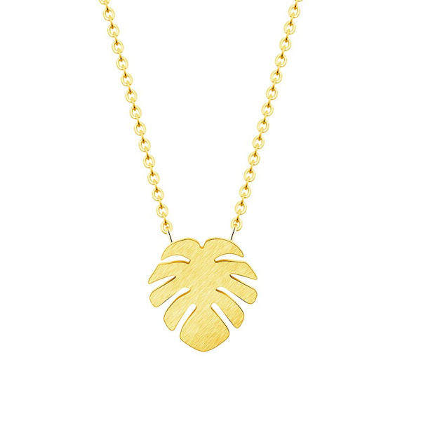 Hawaii Beach Palm Tree Rostfritt stål Chain Neckl Gold/color