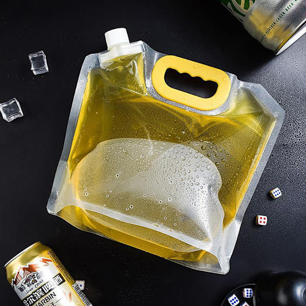 1,5/3/5L hopfällbar ölpåse Transparent Stand-Up Plast Juice Mjölkförpackningspåse Utomhuscamping Vandring Bärbara vattenpåsar 3L