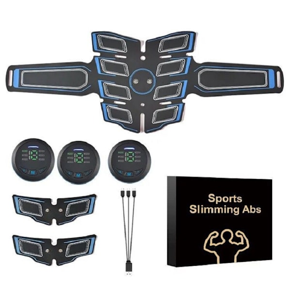 EMS Magmuskelstimulator ABS Fitness Träningsutrustning Maskin Viktminskning Kroppsbantning Hemgym Fitness Blue suit
