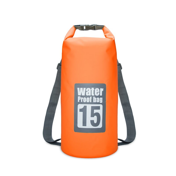 PVC Vattentät Torrväska 5L/10L/15L/20L/30L Utomhusdykning Vikbar förvaring Strandsimväska Rafting River Ocean Ryggsäck 15L Orange