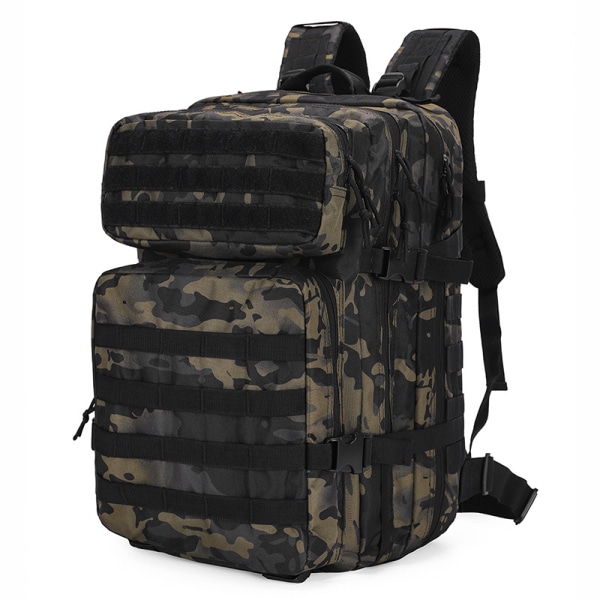 Utomhus 3p taktisk ryggsäck kamouflage med stor kapacitet camping sport vandringsväska multifunktionell ryggsäck för fritidsresor Black 40L