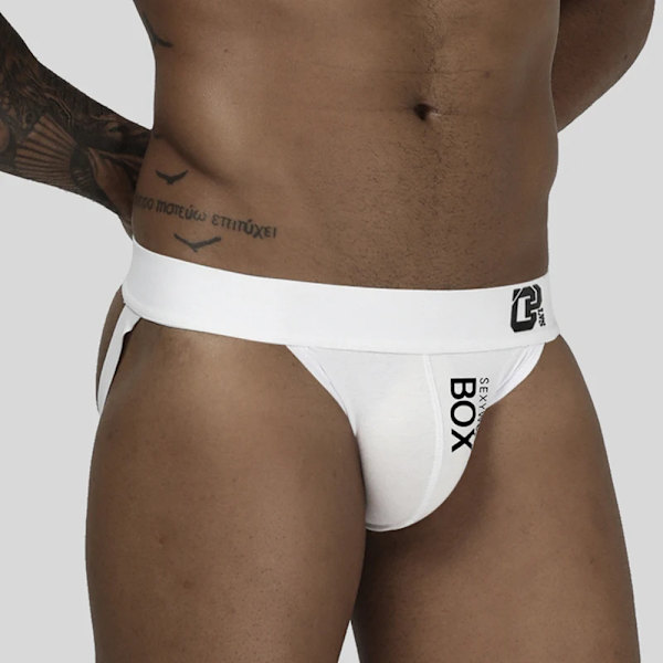 Nyankomst Sexiga Reuable Män Underkläder Strukturell Skönhet Upphöjd Pounch Man Trosor Andas Herr String G-String Cueca OR213-White L