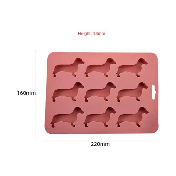 Tecknad hundformad form Tecknad Slitstark högkvalitativt silikonmaterial Lätt att rengöra Lätt att använda Form Silica Gel Behöver Macaron Green 220 X 160 X 18mm