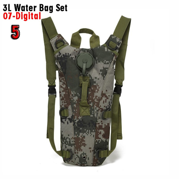 Cykling Hydration Ryggsäck Bärbar hopfällbar vattenflaska Tre liters campingtillbehör Natur Vandring Vattenpåse Dricksvattenpaket 3L-07 Digital5