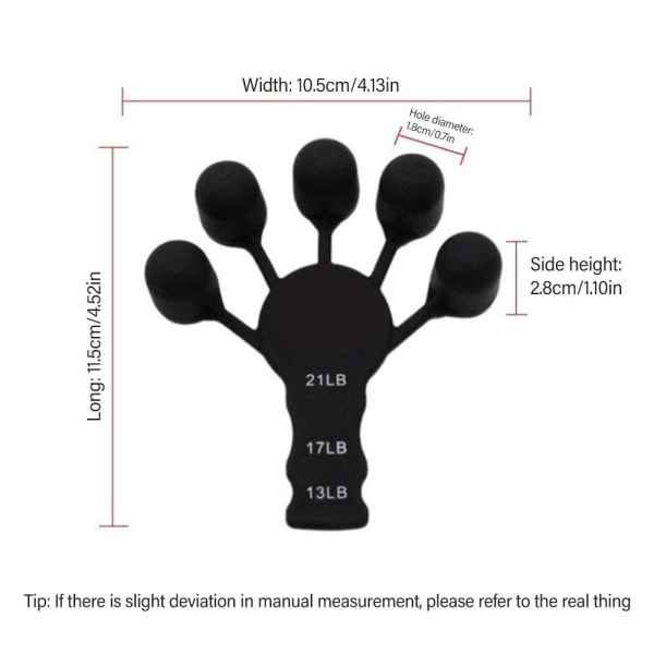 Handgreppsförstärkare 3 typer av styrka Silikon Finger Träning Handled Stretcher Trainer Rehabilitering Träning Smärtlindring black2