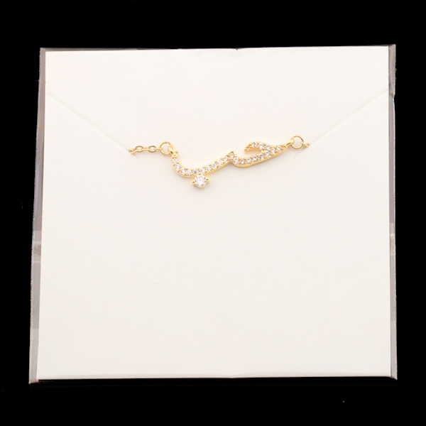 Zircon Arabic Language Love Statement Halsband Kvinnor Arabiska Kristaller Hänge Choker Halsband Bröllopssmycken Handgjorda presenter N00368R