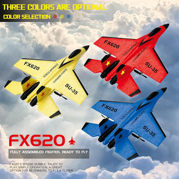 RC Foam Aircraft SU-35 Plane 2.4G Radio Control Glider Fjärrkontroll Fighter Plane Glider Flygplan Foam Boys Leksaker för barn F35-II With Box BK