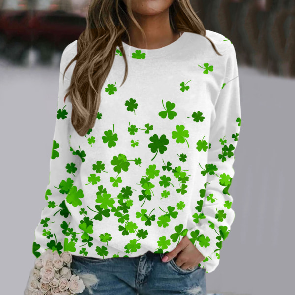 Irländska semesterkläder vår och höst nya tröja damvästar St. Patrick's Day västar med rund hals en generation av hår NSWYTOPE/2TOPE/8 4XL