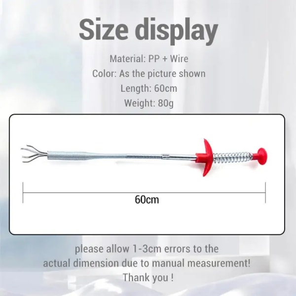 Rörmuddringsverktyg Diskbänksrengörare Avlopp Köksavlopp Ormfjäder Rörmuddringsverktyg Unblocker Avloppstäppning Tube Hårrengöringskrok 60cm