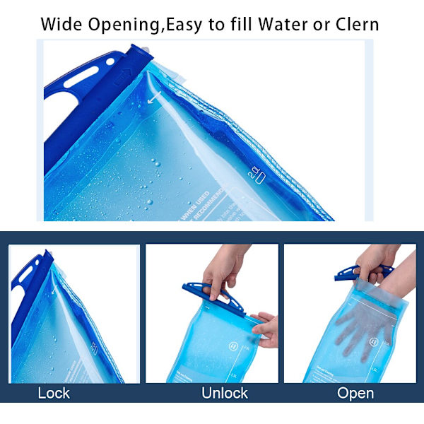 Vattenpåse 1L 1,5L 2L 3L Vattenblåsreservoar vätskebehållare Pack Förvaringspåse BPA-fri löpande vätskeväst Ryggsäck 1 L water bladder