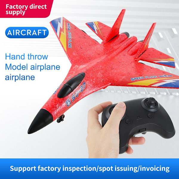 RC Aircraft SU27 Plane 2.4G Radio Control Glider Fjärrstyrd Fighter Plane Foam Flygplansmodell Leksaker för barn Pojkar SU27 Yellow 1B