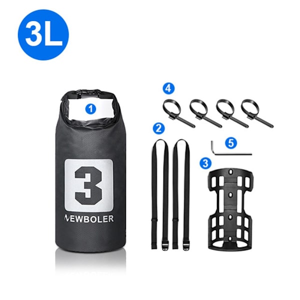 3L/7L Cykelgaffelväska Vattentät Roll Top Torrväska Cykelgaffelväska Cykelpaket Cykelväska Utomhuscykelutrustning 3L x 1