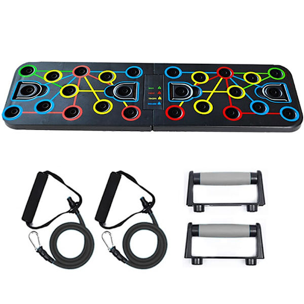 Bärbar Push-up Board Sit-up Trainer Dubbel användning Justerbar multifunktions hopfällbar fitness Träningsfäste Dubbelbräda Three Piece Set