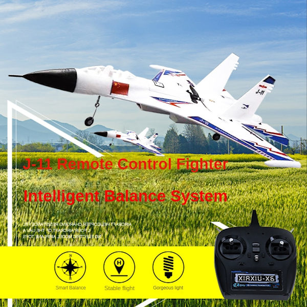2000m RC Foam J11 Plane med GPS 2,4G 6Ch fjärrkontroll Glider Fighter Smart Balance Flygplansleksaker för vuxna barn Standard Version