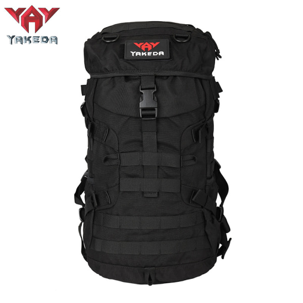 Yakoda Outdoor Camping Vandringsväska Stor Ryggsäck Vandringsväska Tactical Bag 36-55L Black 1000D Polyester